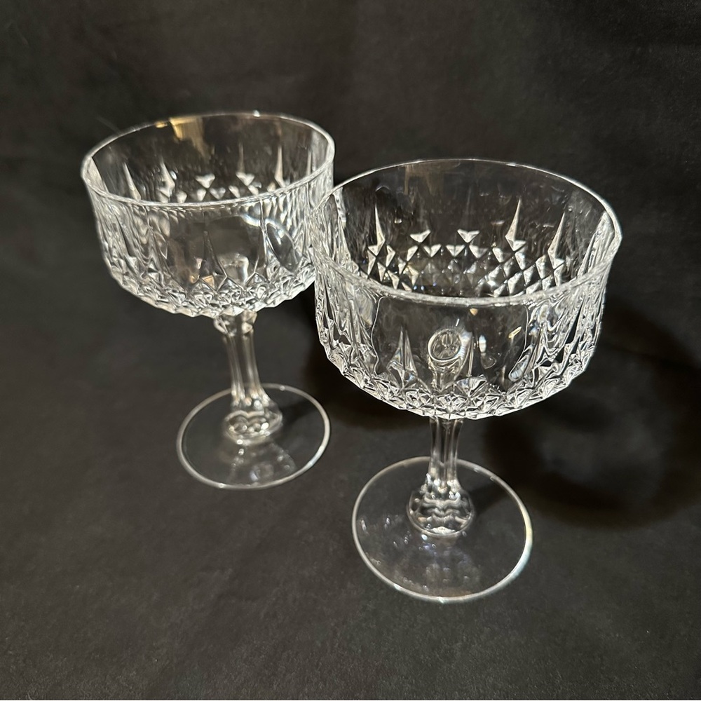 Set 2 Cristal D'Arques Longchamp Clear Champagne Sherbet Craft Cocktail